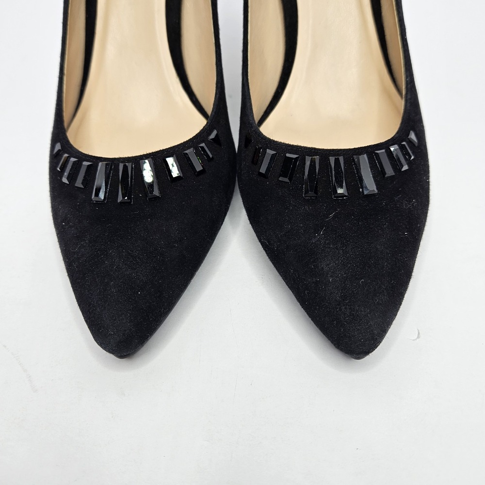 Classic Black Suede Pointed-Toe Pumps